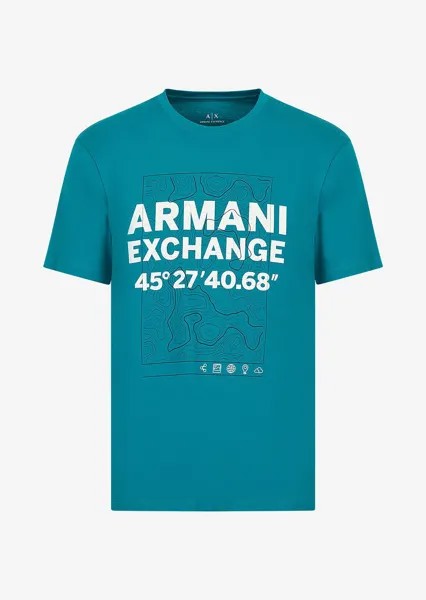 Футболка стандартного кроя Armani Exchange, лазурный