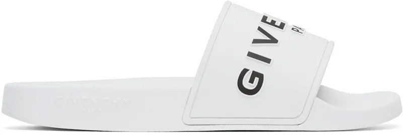 Белые сандалии на плоской подошве с логотипом Givenchy