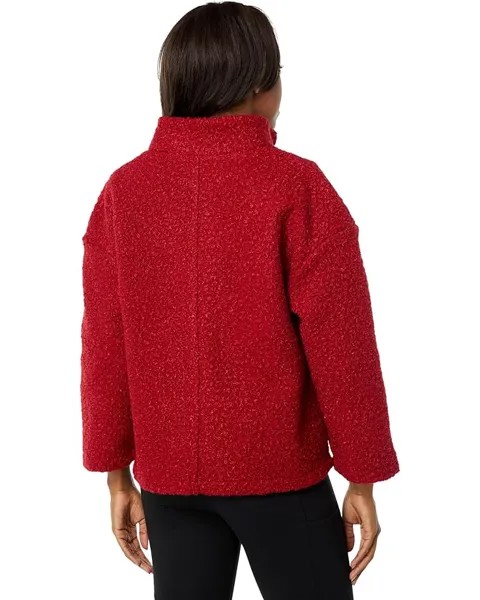 Свитер Anne Klein Funnel Neck Zip Front Dolman Sleeve Sherpa, цвет Titian Red