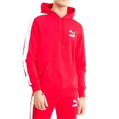Puma Iconic T7 Pullover Hoodie Mens Red Повседневная спортивная верхняя одежда 59987411