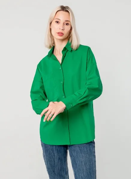 Рубашка женская Каляев 61418 зеленая 48 RU