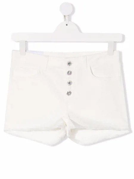 DONDUP KIDS джинсовые шорты с бахромой