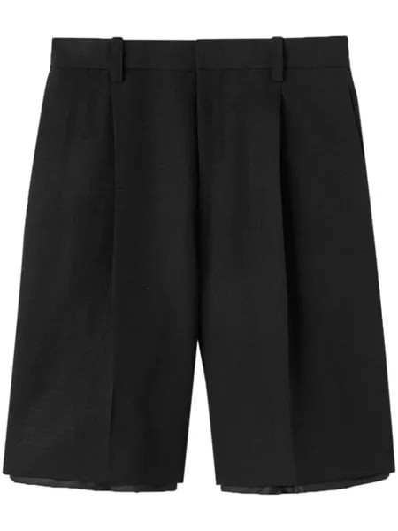 Jil Sander шорты со складками и многослойным подолом, черный
