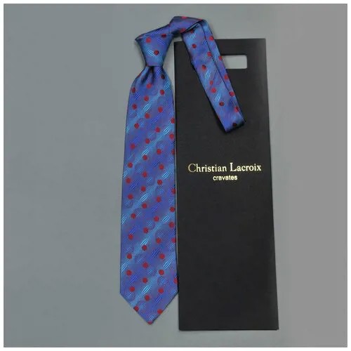 Галстук Christian Lacroix, натуральный шелк, для мужчин, голубой