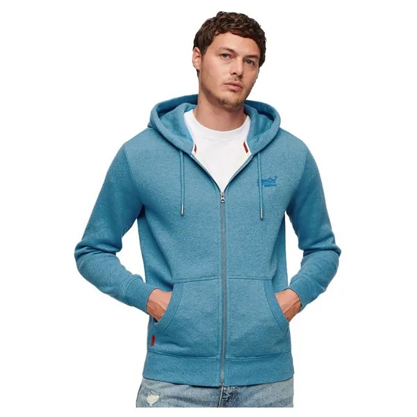 Толстовка Superdry Essential Logo Full Zip, синий