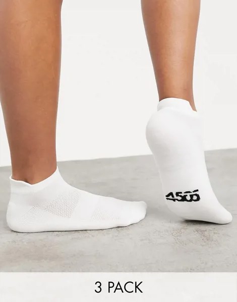 Набор из 3 пар спортивных носков с антибактериальной обработкой ASOS 4505-Белый