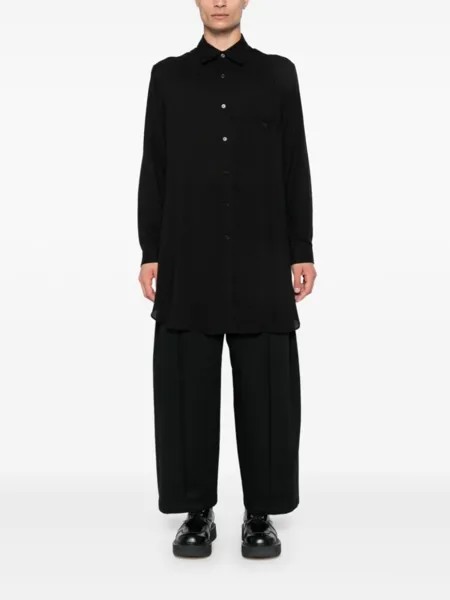 Yohji Yamamoto рубашка с раскладывающимся воротником, черный