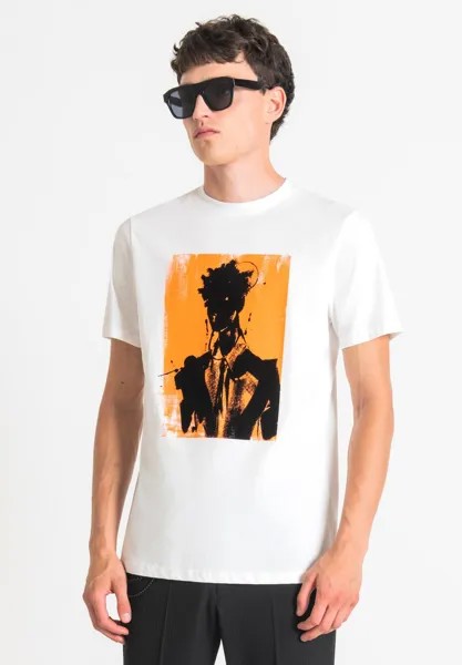 Футболка с принтом Regular Fit And Contrast Antony Morato, цвет cream