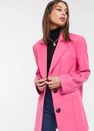 Ярко-розовое пальто из крепа ASOS DESIGN Tall-Розовый