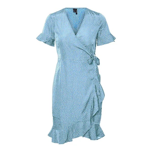 Платье с коротким рукавом Vero Moda Henna 2/4 Wrap Frill, синий