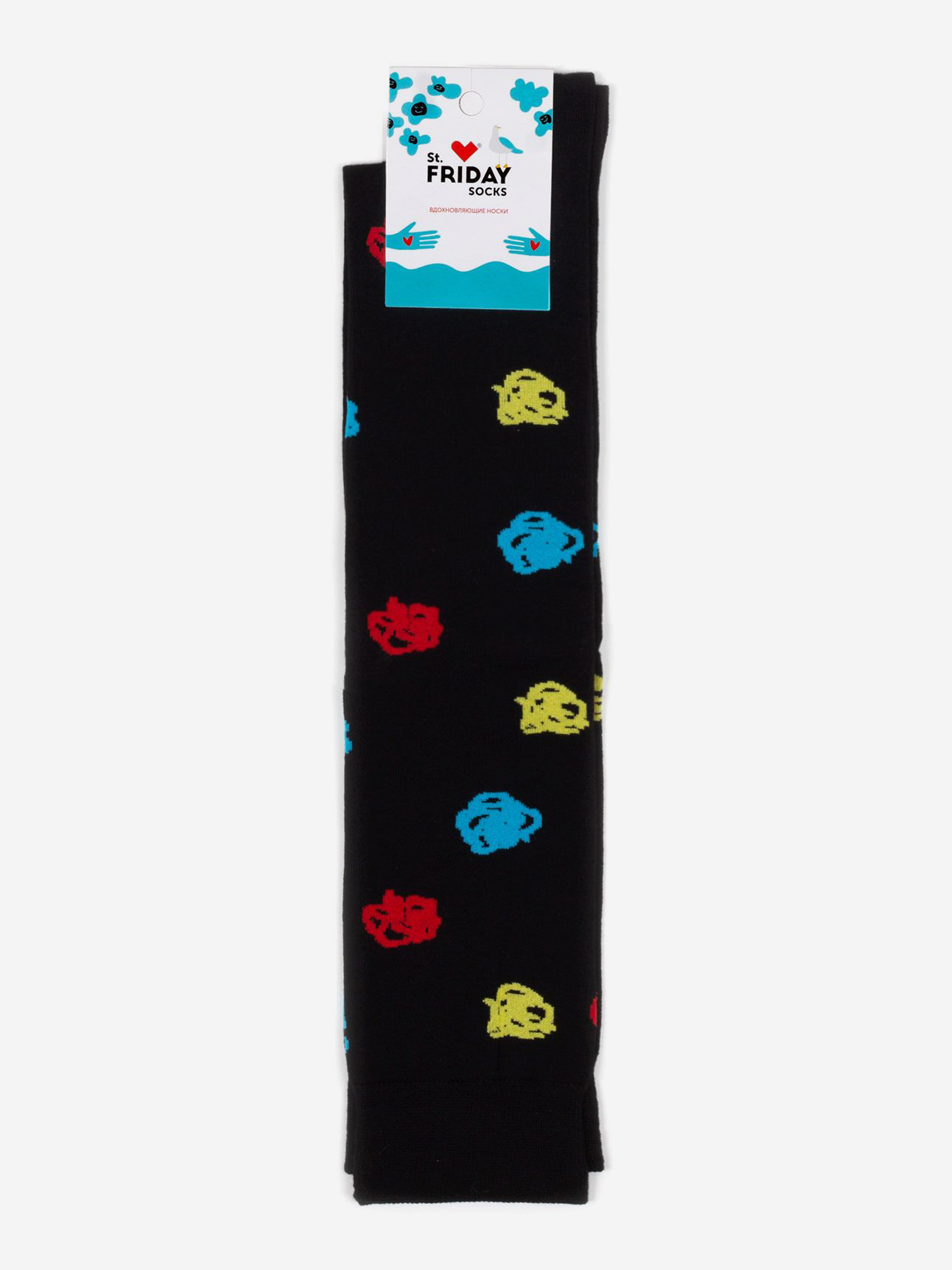 Гольфы с рисунками St.Friday Socks, Каракули, Чёрные, Черный
