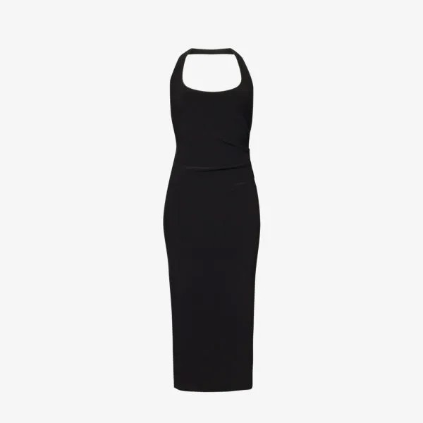 Платье миди эластичной ткани Cyndie с вырезом халтер Bec & Bridge, черный