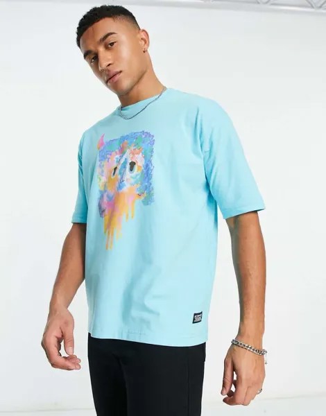 Голубая футболка Levi's Skate с графическим принтом на груди