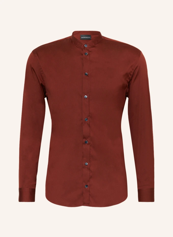 Рубашка комфортного кроя с воротником стойкой  Emporio Armani, красный