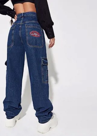 Широкие джинсы с карманом