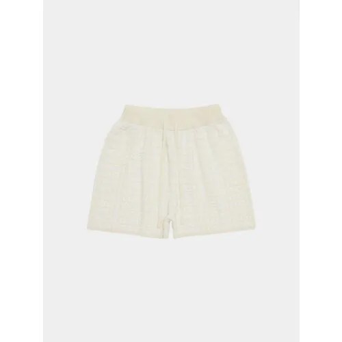 Шорты  AMOMENTO Boucle Logo Shorts, размер XS, бежевый