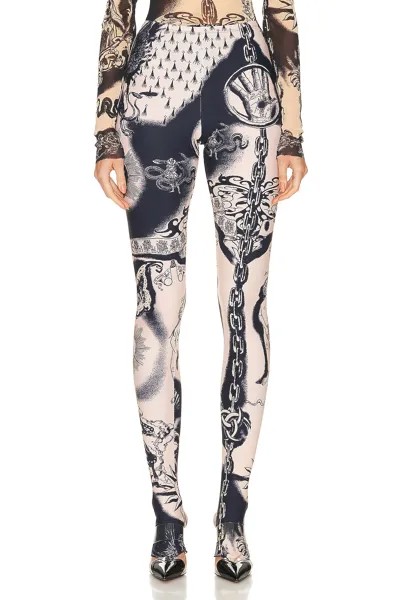 Брюки Jean Paul Gaultier Printed Heraldique Legging, цвет Nude & Navy