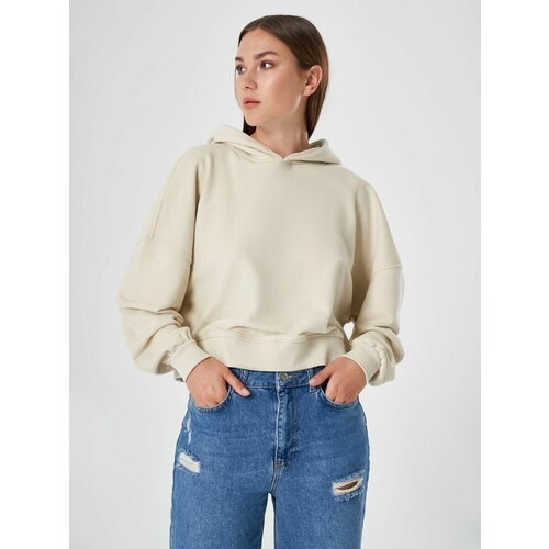 Худи SELECT YOUR STYLE, укороченное, капюшон, размер L, бежевый