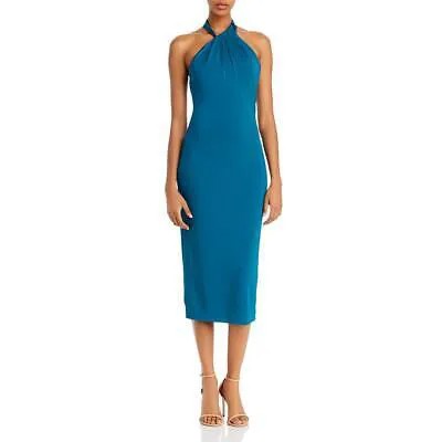 Cushnie Женское синее платье-футляр миди без рукавов с лямкой на шее 6 BHFO 2843