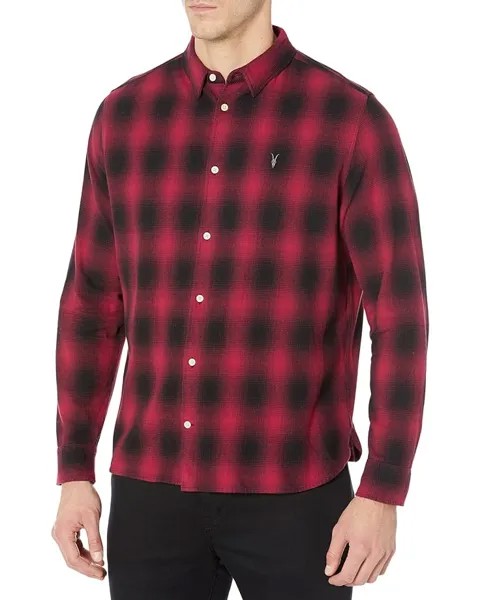 Рубашка AllSaints Hoboken Long Sleeve, цвет Black/Red
