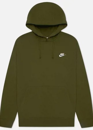 Мужская толстовка Nike Sportswear Club Fleece Hoodie, цвет оливковый, размер L