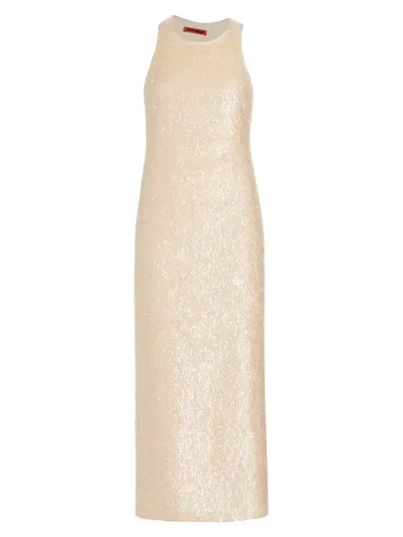 Платье макси без рукавов фактурной вязки Lou Simon Miller, цвет cream