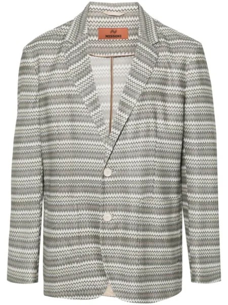 Missoni пиджак с узором зигзаг, нейтральный цвет