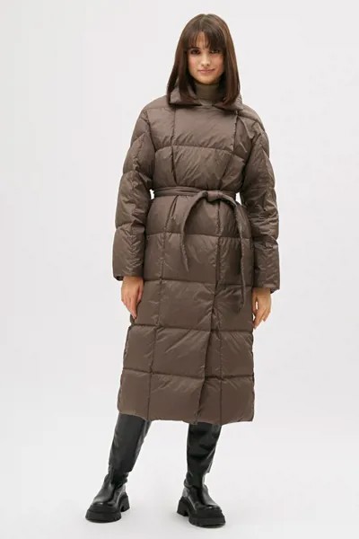 Пуховик-пальто женский Consowear WDL 210501 коричневый 46 RU