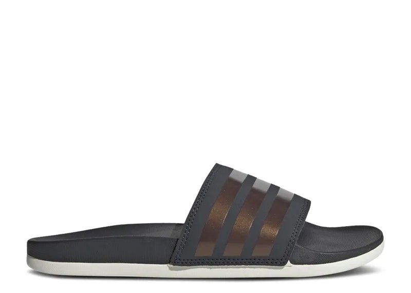 Кроссовки adidas Wmns Adilette Comfort Slides 'Stripes Shimmer - Copper Metallic', серый