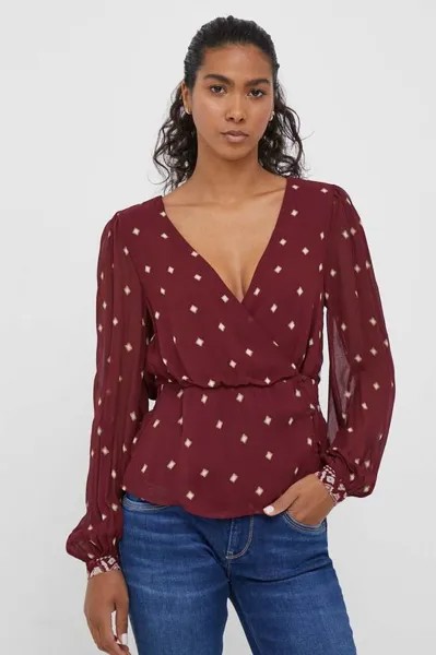 Блуза Pepe Jeans, бордовый