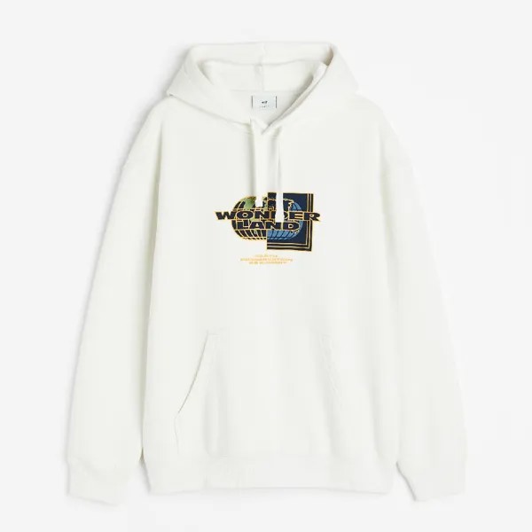 Толстовка H&M Relaxed Fit Printed Wonderland, белый