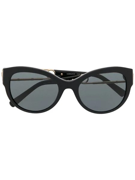 Versace Eyewear солнцезащитные очки Safety Pin в круглой оправе
