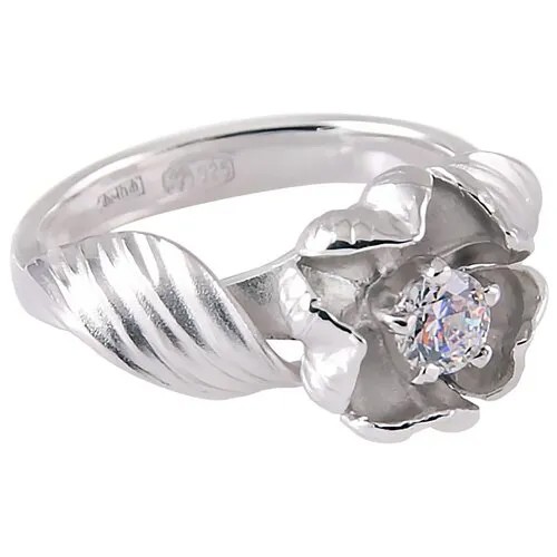 Перстень Альдзена Весенний поцелуй К-15082, серебро, 925 проба, родирование, фианит, размер 16, серебряный