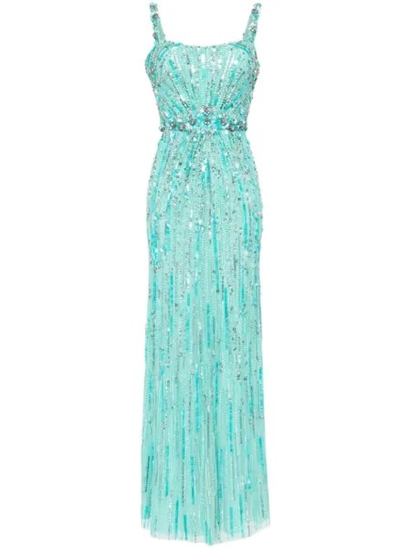 Платье Bright Gem с пайетками Jenny Packham, синий