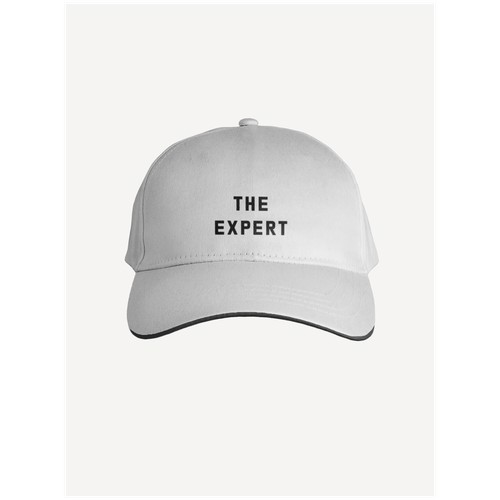 Бейсболка The expert PRINTHAN, белая, черная окантовка