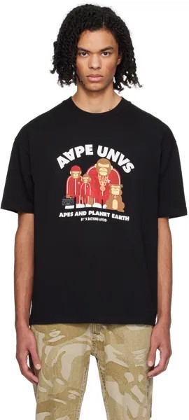 Черная футболка с принтом Aape By A Bathing Ape, цвет Black