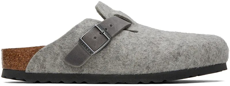 Серые бостонские лоферы Regular Regular (светлые) Birkenstock