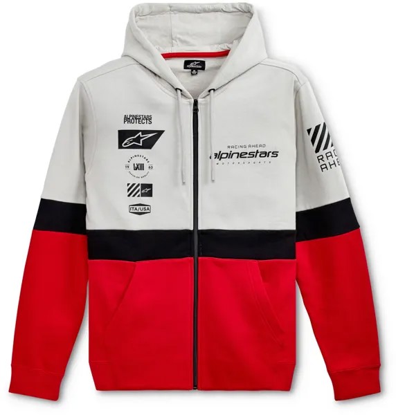 Толстовка на молнии Alpinestars Position, серый/черный/красный