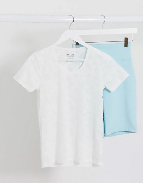 Полупрозрачная футболка с камуфляжным принтом ASOS 4505-Белый