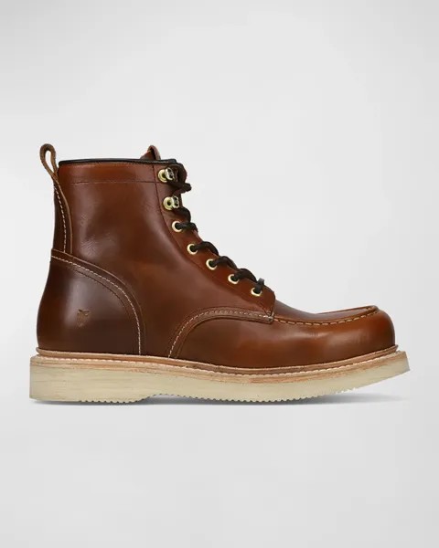 Мужские кожаные рабочие ботинки Hudson на шнуровке Frye, цвет Saddle