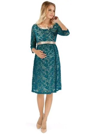 Платье I Love Mum, прямой силуэт, укороченный рукав, макси, размер 50 / XXL, синий