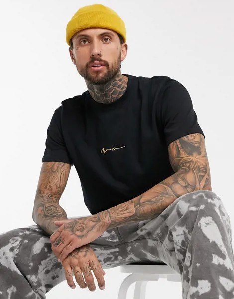Черная oversize-футболка Mennace essentials-Черный