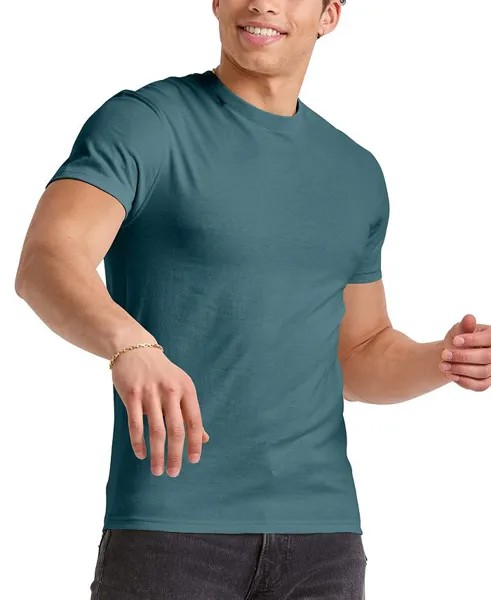 Мужская хлопковая футболка Originals с коротким рукавом Hanes, цвет Cactus