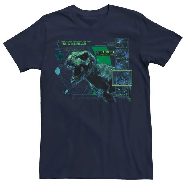 Мужская футболка T Rex Isla Nublar Tacker Jurassic World, синий