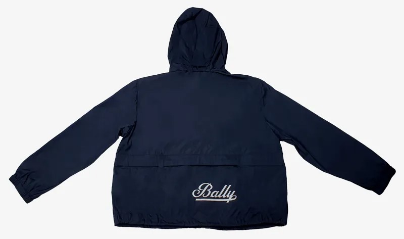 Bally 6301237 Темно-синий водонепроницаемый плащ с капюшоном, синий