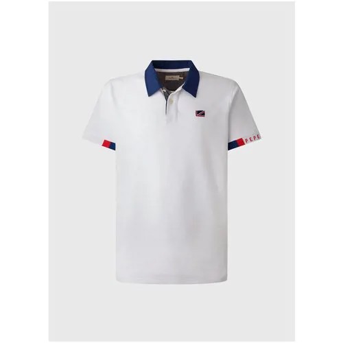 Джемпер-поло для мужчин, Pepe Jeans London, модель: PM541833, цвет: белый, размер: XXL