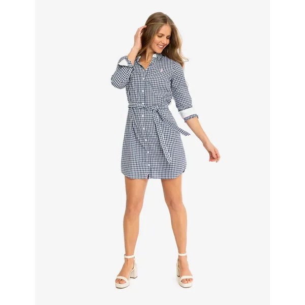 Платье-рубашка U.S. Polo Assn. Long Sleeve Gingham, синий