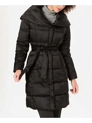 TAHARI женская черная зимняя куртка с поясом на молнии и шалевым воротником, пуховик M