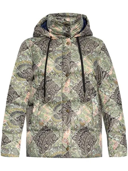 ETRO куртка-пуховик с узором пейсли, нейтральный цвет