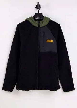 Черная куртка на молнии из флиса под овчину Vans World Code-Черный цвет